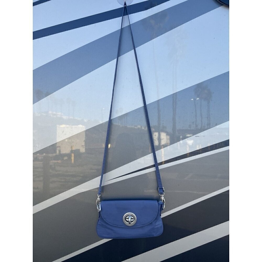 Baggallini light purple crossbody travel preppy bag kisslock silver lightweight - Picture 2 of 13